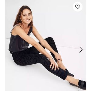 Madewell 9” skinny’s flocked leopard